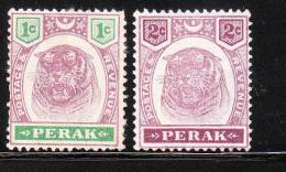 Malaya Perak 1895-99 Tigers 2v Mint - Perak