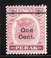 Malaya Perak 1900 1c On 2c Tigers Used - Perak