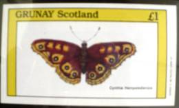 GRUNAY SCOTLAND  Papillons  BLOC Feuillet 1£, Neuf Sans Charniere. MNH (jaune 20) - Papillons
