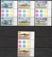 British Indian Ocean Territory 1992 - Visiting Aircraft Gutter Pairs With Plate Nos/controls SG124-127 MNH Cat £17.50++ - Territorio Británico Del Océano Índico