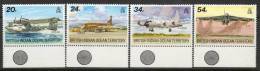 British Indian Ocean Territory 1992 - Visiting Aircraft - Bottom Marginal Colour Control SG124-127 MNH Cat £8.75+ SG2015 - British Indian Ocean Territory (BIOT)