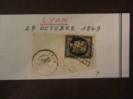 France - 1849 Extrait D Une Etude Sur Le Ceres Y&T 1 - Fragment Obl. Superbe Lyon 29 Octobre 1849 - 1849-1850 Ceres
