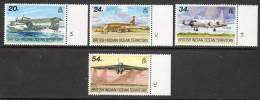 British Indian Ocean Territory 1992 - Visiting Aircraft - Right Side Marginals Plate 1A/1C SG124-127 MNH Cat £8.75+ - British Indian Ocean Territory (BIOT)