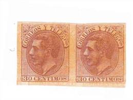 ESPAGNE 1870 Paire -varieté Doubles Impression Renversé-non Dentelé SG Pas De Gomme ( Error Erreur Tete Beche ) - Nuevos