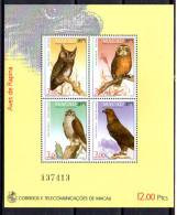 1993  MACAO  Oiseaux De Proie, BF 21**, Cote 18 €,  Hibou  Owl  Huhu - Hojas Bloque