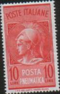 Italia - Italy 1958 Posta Pneumatica Da 10L Filigrana Stelle 1v ** MNH - Eilpost/Rohrpost