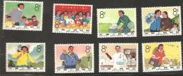 O) 1966 CHINA-PRC, WOMEN IN VARIOUS OCCUPATIONS, SET FOR 8, XF - Unused Stamps