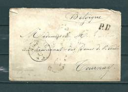 Brief Van Firenze Naar Tournay (Belgique) PD 08/08/1865  (GA9499) - 1. ...-1850 Prefilatelia