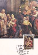 Carte-Maximum SAINT MARIN N°Yvert 1042  (GAROFALO - Adoration Des Mages) Obl Sp Ill - Storia Postale