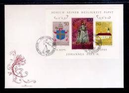 LIECHTENSTEIN 1985 Y.T.BL 15   BLOC FEUILLET SUR ENVELOPPE  FDC 2/09/1985 - Briefe U. Dokumente