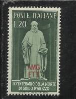 TRIESTE A 1950 AMG-FTT OVERPRINTED GUIDO D´AREZZO MNH BEN CENTRATO - Mint/hinged