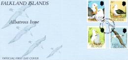 Falkland Islandes Pli Avec 4 Valeurs Thème Faune (( Albatros Issue )) - Palmípedos Marinos