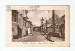 CPA :  77 - Seine & Marne : Villiers Sur Morin ( Villiers St Georges ? ) : Eglise Et  Rue Principale : Peu Commune - Villiers Saint Georges