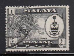 Penang Used Scott #56 1c State Crest And Areca-nut Palm, Copra - Penang