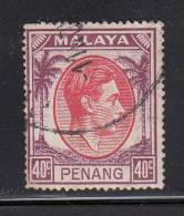 Penang Used Scott #18 40c King George VI - Penang