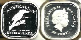 AUSTRALIA 50 CENTS SQUARE BIRD KOOKABURRA FRONT  QEII HEAD BACK 1 YEAR SILVER PROOF 2002 READ DESCRIPTION CAREFULLY!! - Sonstige & Ohne Zuordnung