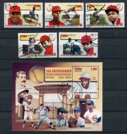 Cuba 2004 - Baseball - Complete Set Of 5 Stamps & 1 Block - Used Stamps