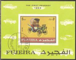 Fujeira 1971 Mi# Block 39 B Used - Imperf. - Cars / Peugeot - Fudschaira