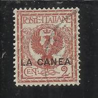 LA CANEA 1905 ITALY OVERPRINTED SOPRASTAMPATO D´ITALIA VARIETA' VARIETY 2 CENT. USATO USED OBLITERE' - La Canea
