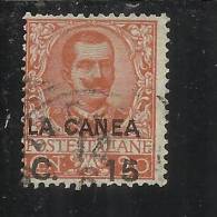 LA CANEA 1905 ITALY OVERPRINTED SOPRASTAMPATO D´ITALIA  15 CENT. TIMBRATO USED - La Canea