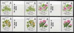 British Indian Ocean Territory 1993 - Christmas Flowers Gutter Pairs SG141-144 MNH Cat £8.90+ - See Notes Below - British Indian Ocean Territory (BIOT)