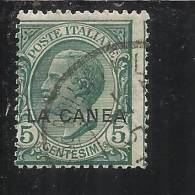 LA CANEA 1907 - 1912 5 CENT. ITALY OVERPRINTED SOPRASTAMPATO D´ ITALIA USED TIMBRATO - La Canea