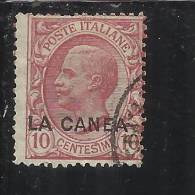 LA CANEA 1907 - 1912  ITALY OVERPRINTED SOPRASTAMPATO D´ ITALIA 10 CENT. USED TIMBRATO - La Canea