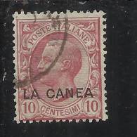 LA CANEA 1907 - 1912  ITALY OVERPRINTED SOPRASTAMPATO D´ ITALIA 10 CENT. USED TIMBRATO - La Canea