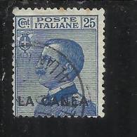 LA CANEA 1907 - 1912  ITALY OVERPRINTED SOPRASTAMPATO D´ ITALIA CENT. 25 USED TIMBRATO - La Canea