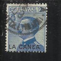 LA CANEA 1907 - 1912  ITALY OVERPRINTED SOPRASTAMPATO D´ ITALIA CENT. 25 USED TIMBRATO - La Canea