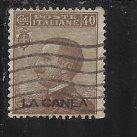 LA CANEA 1907 - 1912  ITALY OVERPRINTED SOPRASTAMPATO D´ ITALIA CENT. 40 USED TIMBRATO - La Canea