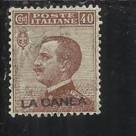 LA CANEA 1907 - 1912  ITALY OVERPRINTED SOPRASTAMPATO D´ ITALIA CENT. 40 USED TIMBRATO - La Canea