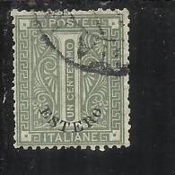 LEVANTE EMISSIONI GENERALI 1874 ITALY OVERPRINTED SOPRASTAMPATO D´ ITALIA 1 CENT.  USED TIMBRATO - Emissioni Generali