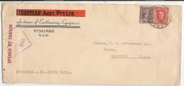 AUSTRALIA - 1944 CENSORED COVER From RYDALMERE To ILLINOIS - Lettres & Documents