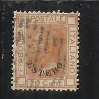 LEVANTE EMISSIONI GENERALI 1878 - 1879 ITALY OVERPRINTED SOPRASTAMPATO D´ ITALIA CENT. 20  USED TIMBRATO - Algemene Uitgaven