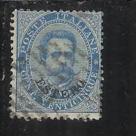 LEVANTE EMISSIONI GENERALI 1881 - 1883 ITALY OVERPRINTED SOPRASTAMPATO D´ ITALIA CENT. 25 USED TIMBRATO - Algemene Uitgaven