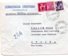 1963 LETTERA CON ANNULLO CHIARAVALLE ANCONA - Express-post/pneumatisch