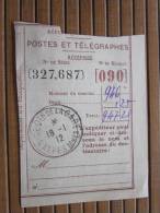 POSTES ET TELEGRAPHES Télégraphe Déclaration De Versement Récépissé Mandat Cachet à Date Nice Quartier De La Gare 1912 - Telegraphie Und Telefon