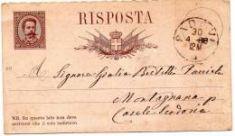 1888  CARTOLINA CON ANNULLO PADOVA - Postwaardestukken