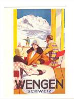 B3055 Wengen - Plakat Fur Verkehrsverein - Museum Fur Gestaltung Zurich - Riproduzione / Non Viaggiata - Wengen