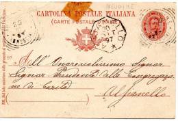 1897  CARTOLINA CON ANNULLO ALFIANELLO BRESCIA - Stamped Stationery