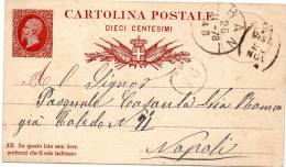 1878  CARTOLINA CON ANNULLO TRANI - Ganzsachen