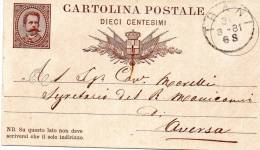 1881  CARTOLINA CON ANNULLO TRANI - Postwaardestukken