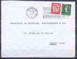 GRANDE BRETAGNE  Lettre   Cachet  LONDON  Le 16 APR 1956   Affranchissement Avec 2  Timbres - Lettres & Documents