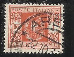 ITALY KINGDOM ITALIA REGNO 1934 SEGNATASSE FASCI LIRE 1 USED - Strafport