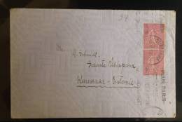 France: Used Cover Sent To Estonia With Special Propaganda (?) Postmark - Fine And Rare - Covers & Documents