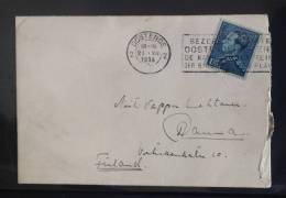 Belgium: Used Cover Sent To Finland In 1938 With Propaganda Postmark - Fine And Rare - Briefe U. Dokumente