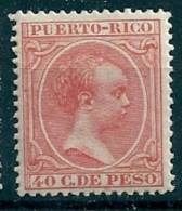 Puerto Rico 1890 40c. Orange  SG 93 EDIFIL 40 MM* - Porto Rico