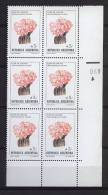 Argentinien Argentina Mi# 1855 MNH Block Of 6 Corner Cactus 1987 - Nuevos