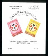 LEBANON  1962 European Bridge Championship Souvenir Sheet Cartoon With Face Value UNLISTED MNH - Libanon